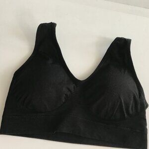 Truekind Everyday Throw-on Wireless Bralette Black size L style 91401 Pullover